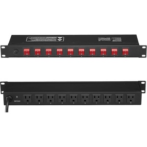 image:imageVEVOR 10 Outlet Horizontal 1U Rack Mount PDU Power Strip for Network Server Racks 10 Individual Led Switches Surge Protection amp Overload Protection 110125V15A with 6ft 14AWG Power Cord10 OutletIndividual Switches