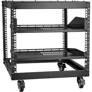 image:imageVEVOR 15U Open Frame Server Rack 2340 Adjustable Depth Free Standing or Wall Mount Network Server Rack 4 Post AV Rack with Casters Holds All Your Networking IT Equipment AV Gear Router Modem9U