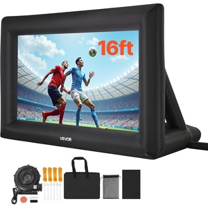 image:imageVEVOR 16FT Inflatable Projector Screen Inflatable Movie Screen Outdoor with 250W Air Blower Projector Screen Oxford Fabric Material Blow Up Screen for Outdoor Backyard Home Theater Theme PartyQCPJ16FTD