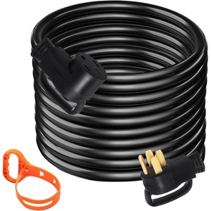 image:imageVEVOR 25 FT 50Amp RV Extension Cord NEMA N1450P to N1450R 125  250V Heavy Duty STW 63 81 RV Power Cord for EV Charging and RV Trailer Campers  for RV Trailer Camper FemaletoMale amp MaletoFemale Heavy Duty 63 81 Gauge STW Cord with Easy Grip Handle amp Organizer50 FT