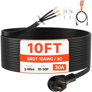 image:imageVEVOR 25 ft Dryer Extension Cord 4Prong NEMA 1430P to 1430R Dryer Cord 125V250V STW 10AWG4C 30A Pure Copper Wire Cable with Black NonWoven Bag and PVC Cable Tie for Outdoor amp Indoor UseBlack