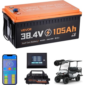 image:imageVEVOR 36V 384V 105AH Lithium Golf Cart Battery with 25A Charger Lifepo4 Battery Kit Builtin 200A BMS with Bluetooth amp Touch Monitor 2C Discharge 4000 Cycles for Golf Carts Trolling Motors
