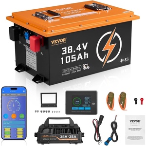 image:imageVEVOR 36V48V 105Ah Golf Cart Lithium Battery 3648 Volt Golf Cart Battery with 200A BMS LCD or Touch Monitor and Mobile APP LiFePO4 Battery with 600A Peak Current 4000 Cycles for Golf Carts36V Battery and Charger  Coldrolled Steel Casing