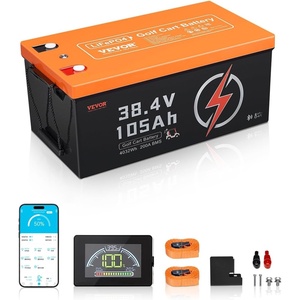 image:imageVEVOR 36V48V 105Ah Golf Cart Lithium Battery 3648 Volt Golf Cart Battery with 200A BMS LCD or Touch Monitor and Mobile APP LiFePO4 Battery with 600A Peak Current 4000 Cycles for Golf Carts36V Battery  ABS Casing