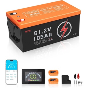 image:imageVEVOR 36V48V 105Ah Golf Cart Lithium Battery 3648 Volt Golf Cart Battery with 200A BMS LCD or Touch Monitor and Mobile APP LiFePO4 Battery with 600A Peak Current 4000 Cycles for Golf Carts48V Battery  ABS Casing