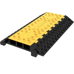 image:imageVEVOR 3Channel Rubber Cable Protector Ramps Heavy Duty 44000Lbs Load Capacity Cable Wire Floor Cord Cover Ramp Speed Bump Driveway Hose Cable Ramp Protective Cover1 Pack