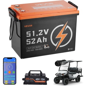 image:imageVEVOR 48V 512V 52AH Lithium Golf Cart Battery with 15A Charger Lifepo4 Battery Kit Builtin 100A BMS 4000 Cycles 2C Discharge Rate Bluetooth amp Mobile APP for Golf Carts Trolling Motors