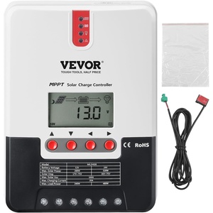 image:imageVEVOR 50A MPPT Solar Charge Controller 12V  24V Auto DC Input Solar Panel Regulator Charger with Bluetooth Module 98 Charging Efficiency for SealedAGM Gel Flooded and Lithium Battery Charging20A 1224V MPPT