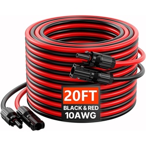 image:imageVEVOR 50FT Solar Panel Extension Cable 10AWG Solar Extension Cable Wire with Female amp Male Waterproof Connectors 6mm PV Cable for Home Ship and RV Solar Panels 50FT Black  50FT Red Set of 2Black  Red