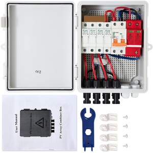 image:imageVEVOR 6 String PV Combiner Box Metal Solar Combiner Box with 15A Rated Current Fuse amp 125A Circuit Breaker for OnOff Grid Solar Panel System IP65ABS Plastic