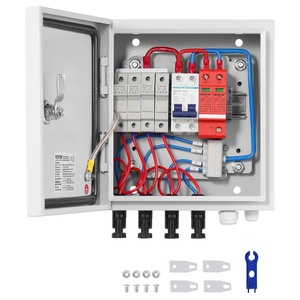 image:imageVEVOR 6 String PV Combiner Box Metal Solar Combiner Box with 15A Rated Current Fuse amp 125A Circuit Breaker for OnOff Grid Solar Panel System IP65Metal