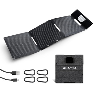 image:imageVEVOR 60W Foldable Solar Panel Charger 16BB NType Monocrystalline Solar Panel 24 Efficiency Lightweight Portable with MC4 Output TypeC USBA amp DC Ports for Power Stations Camping Hiking30W