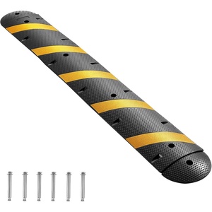 image:imageVEVOR 6FT Rubber Driveway Speed Bumps for Road2PCS Heavy Duty 2 Channel Modular Traffic Speed Humps 22000 lbsAxle Load Capacity 72 Cable Protector Ramp with Screws for Asphalt Concrete Gravel1 Pack6FT