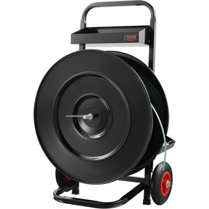 image:imageVEVOR Banding Strapping Cart for PETPPFiber Strapping Coils with 8 or 16 Core Size Heavy Duty Strapping Dispenser Equipped with AntiRetreat Pulleys Upgrade Brake System Spacious Tray8 or 16 Core