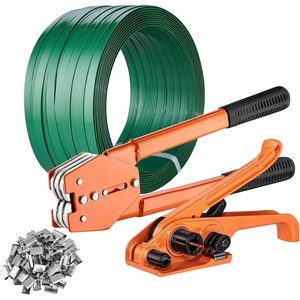 image:imageVEVOR Banding Strapping Kit Heavy Duty Banding Sealer Tool with 1500 ft PET Band 450 Metal Seals 150 Corner Protectors amp Gloves Plastic Pallet Packaging Strapping Kit for WarehouseShippingMovingPET 58x999 4PC Set