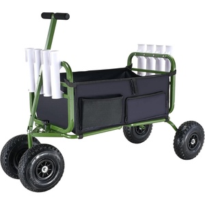 image:imageVEVOR Beach Fishing Cart 300 lbs Load Capacity Foldable Fishing Cart with HeavyDuty Carbon Steel Frame 11Inch AllTerrain Tires 8 Rod Holders Strap Easy to Clean for Outdoor Camping Picnic551 D x 246 W x 386 H