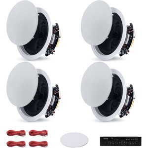 image:imageVEVOR Bluetooth Ceiling Speakers 8 in Ceiling amp inWall Speaker System with Amplifier 2Way Flush Mount Speakers for Damp Humid Placement Home Theater Living Room or Covered Patio 1 Pair65 4 Pieces with Amplifier