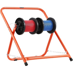 image:imageVEVOR Cable Dispenser Floor or Stud Mounted Wire Spool Rack Portable Wire Rack Dispenser with AntiSlip Metal Handle for Wiring Transport Swivel Eyelet for Electrical Industrial and Retail UseCable Caddy