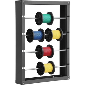 image:imageVEVOR Cable Dispenser Floor or Stud Mounted Wire Spool Rack Portable Wire Rack Dispenser with AntiSlip Metal Handle for Wiring Transport Swivel Eyelet for Electrical Industrial and Retail UseWire Spool Rack
