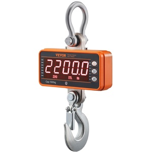 image:imageVEVOR Crane Scale Hanging Scale Industrial Heavy Duty Digital Crane Scale with Remote Control Cast Aluminum Case amp LED Screen 2200 lbs1000 kgHigh Precision for Construction Factory Farm2200BLS