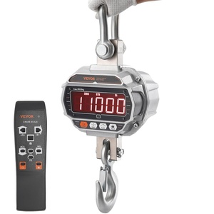 image:imageVEVOR Digital Crane Scale 11000 lbs5000 kg Industrial Heavy Duty Hanging Scale with Remote Control Cast Aluminum Case amp LED Screen High Precision for Construction Factory Farm Hunting Silver11000 lbs