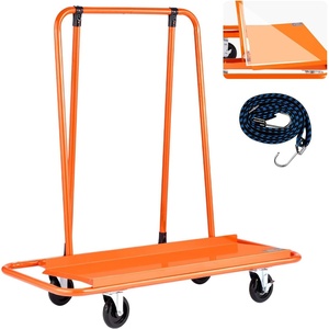 image:imageVEVOR Drywall Cart Dolly Steel Panel Dolly with 4 Swivel Casters Durable amp LongLasting Panel Truck Cart with TieDown Strap for Plywood Plasterboard Glass Orange