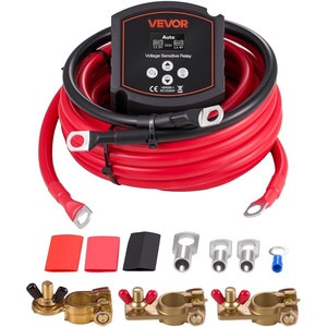 image:imageVEVOR Dual Battery Isolator Kit 12V 300 Amp 20 ft 2AWG Manual and Automatic VSR Voltage Sensitive Relay with Voltmeter LCD Screen Smart Battery Isolator Compatible with Lithium Batteries for UTV300 AMP Kit for Lithium