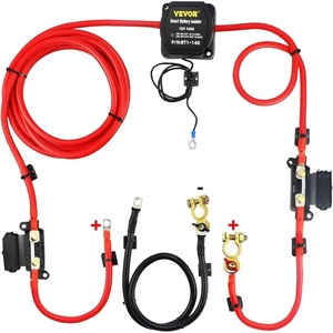 image:imageVEVOR Dual Battery Isolator Kit 12V 300 Amp 20 ft 2AWG Manual and Automatic VSR Voltage Sensitive Relay with Voltmeter LCD Screen Smart Battery Isolator Compatible with Lithium Batteries for UTVBattery Isolator Kit