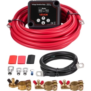 image:imageVEVOR Dual Battery Isolator Kit 12V 300 Amp 20 ft 2AWG Manual and Automatic VSR Voltage Sensitive Relay with Voltmeter LCD Screen Smart Battery Isolator Compatible with Lithium Batteries for UTV140 AMP Kit for Lithium
