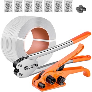 image:imageVEVOR Electric Strapping Machine for 039075 PP PET Straps Portable Electric Banding Tool with Digital Display 2 x 4000mAh Battery Powered Automatic Strapping Tool for Packaging Box PalletPP 12x3200 5PC Set