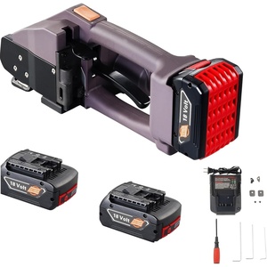 image:imageVEVOR Electric Strapping Machine for 039075 PP PET Straps Portable Electric Banding Tool with Digital Display 2 x 4000mAh Battery Powered Automatic Strapping Tool for Packaging Box PalletPET 5000N