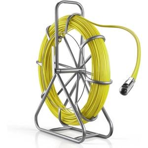 image:imageVEVOR Fish Tape Fiberglass 328FT 63MM Duct Rodder Fishtape Wire Puller with Stand 14Inch Cable Running Rod Marked Every 5 Feet Fishing Tools for Walls and Electrical Conduit NonConductive500ft