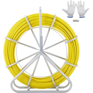 image:imageVEVOR Fish Tape Fiberglass 656 ft 516 in Duct Rodder Fishtape Wire Puller Cable Running Rod with Steel Reel Stand 3 Pulling Heads Fishing Tools for Walls and Electrical Conduit NonConductive287 x 85 x 315 in