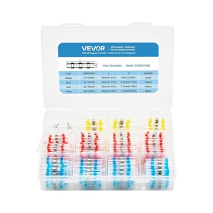 image:imageVEVOR Heat Shrink Butt Connectors 330PCS Waterproof Solder Seal Wire Connectors Kit Electrical Terminals Insulated Solderless Wiring 4 Colors 4 Sizes 2610 AWG for Industrial Marine Automotive