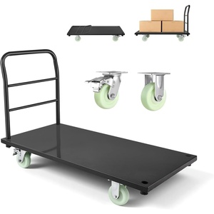 image:imageVEVOR Heavy Duty 2 Tier Platform Hand Truck 700 lbs 2 Tier Push Tool Cart with HighStrength Steel Utility Cart for Warehouse Garage Workshop Office480 x 240 x 321 in1220 x 610 x 815 mm