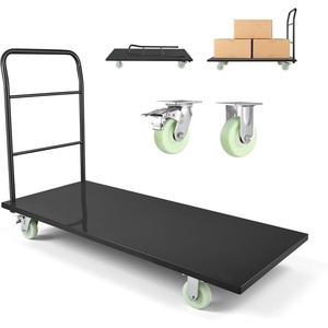 image:imageVEVOR Heavy Duty 2 Tier Platform Hand Truck 700 lbs 2 Tier Push Tool Cart with HighStrength Steel Utility Cart for Warehouse Garage Workshop Office600 x 276 x 429 in1525 x 700 x 1090 mm