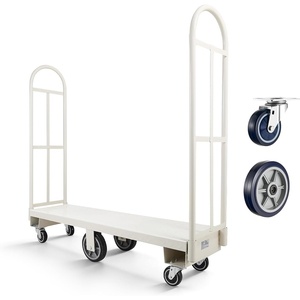 image:imageVEVOR Heavy Duty 2 Tier Platform Hand Truck 700 lbs 2 Tier Push Tool Cart with HighStrength Steel Utility Cart for Warehouse Garage Workshop Office600 x 161 x 595 in 1525 x 410 x 1510 mm