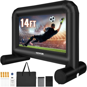 image:imageVEVOR Inflatable Movie Screen 14 FT Inflatable Projector Screen for Outside with Blower and Carrying Bag FrontRear Projection Oxford Fabric Blow Up Screen for Outdoor Parties Backyard Movie Night14 Feet