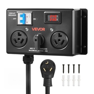 image:imageVEVOR Manual EV Charging Switch NEMA 1030 Splitter Switch for Dryer amp EV 24A Max 240V Manual Power Distribution with Circuit Breaker RealTime Display HandOperated Selector Plug and Play ETL