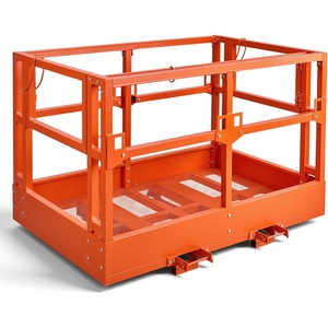 image:imageVEVOR Mesh Telehandler Work Platform 48 x 715 Inch Man Safety Basket 2000 lbs Capacity Forklift Telehandler Attachment Safety Cage Heavy Duty Carbon Steel for Most Aerial Jobs Lifting Loader