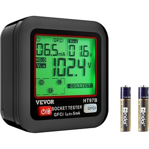 image:imageVEVOR Outlet Tester Electrical GFCI Trip Tester LCD Display Receptacle Detector for 7 Common Wiring Faults 3 Prong Socket Detector with Auto Shutoff amp Low Battery Indicator CAT II 300V Rating