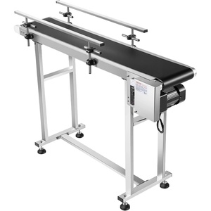 image:imageVEVOR PVC Belt Conveyor 47x 78 Electric PVC Conveyor 110V Adjustable Automatic Speed Conveyor Machine with Double Guardrail in Stainless Steel Industrial Transport Equipment47x 78