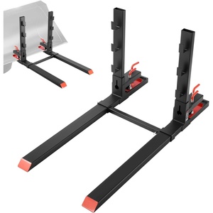 image:imageVEVOR Pallet Forks 4000 lbs Clamp on Pallet Forks 60Inch Total Length HeavyDuty Tractor Fork with AntiTilt Bar amp Adjustable Stabilizer Bar Fit for Loader Bucket Skid Steer Tractor Black
