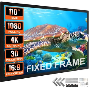 image:imageVEVOR Projector Screen 130inch Outdoor Projector Screen 169 Movie Screen Fixed Frame 3D Projector Screen for 4K HDTV Movie Theater110inch