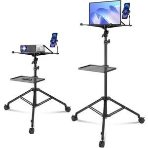 image:imageVEVOR Projector Stand with Wheels Laptop Stand Tripod Adjustable Height from 313 to 673 Projector Tripod Stand with 2 Trays amp Gooseneck Phone Holder for Outdoor Movies Home Office or StudioTripod with Wheels