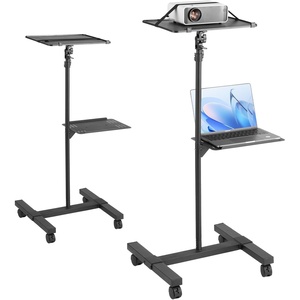 image:imageVEVOR Projector Stand with Wheels Projector Floor Stand Adjustable Height from 228 to 573 in Projector Mount with 2 Trays Ideal for Outdoor Movies Home Office Stage and Studio Black