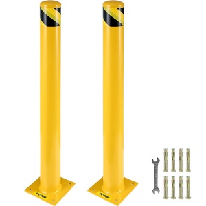 image:imageVEVOR Safety Bollard 48 Inch Height Bollard Post 45 Inch Diameter Steel Pipe Safety Bollard Post Yellow Steel Bollard Steel Safety Bollard with 8 Anchor Bolts Perfect for TrafficSensitive Area48Hx45D