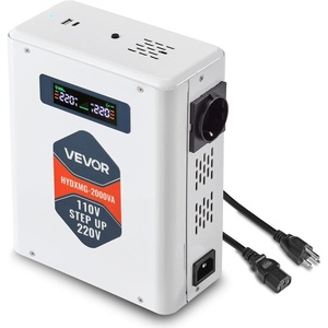 image:imageVEVOR Step Up Voltage Converter 2000VA Heavy Duty Voltage Power Converter 110V to 220V Power Transformer with 2 EU Outlets USB Output LCD Display Temperature Protection for 220V AppliancesOrange