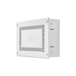 image:imageVEVOR Structured Media Enclosure 17Inch Recessed inWall Media Box with Cover WallMount Cable Management Box Kit Structured Wiring MultiMedia Cabinet ColdRolled Steel for TV Home TheaterWhiteEnclosure  Cover