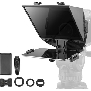 image:imageVEVOR Teleprompter 13 Aluminum Alloy Floor Type with Adjustable Angle Spectroscope Remote Control for YouTube Twitch Zoom Supports DSLRWebcamSmartphone for Video RecordingLive Streaming